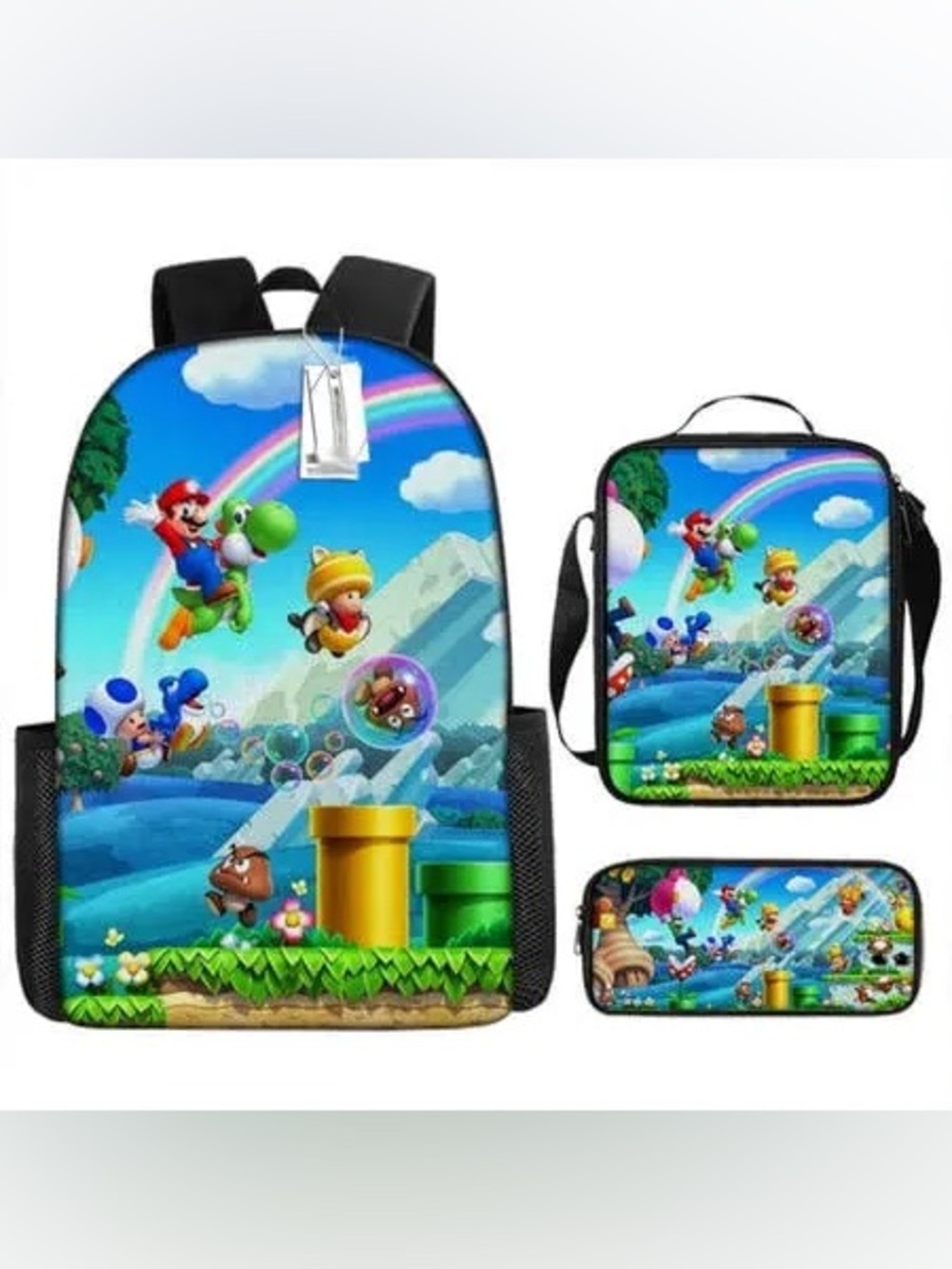Super Mario Bros Backpack 3 piece set